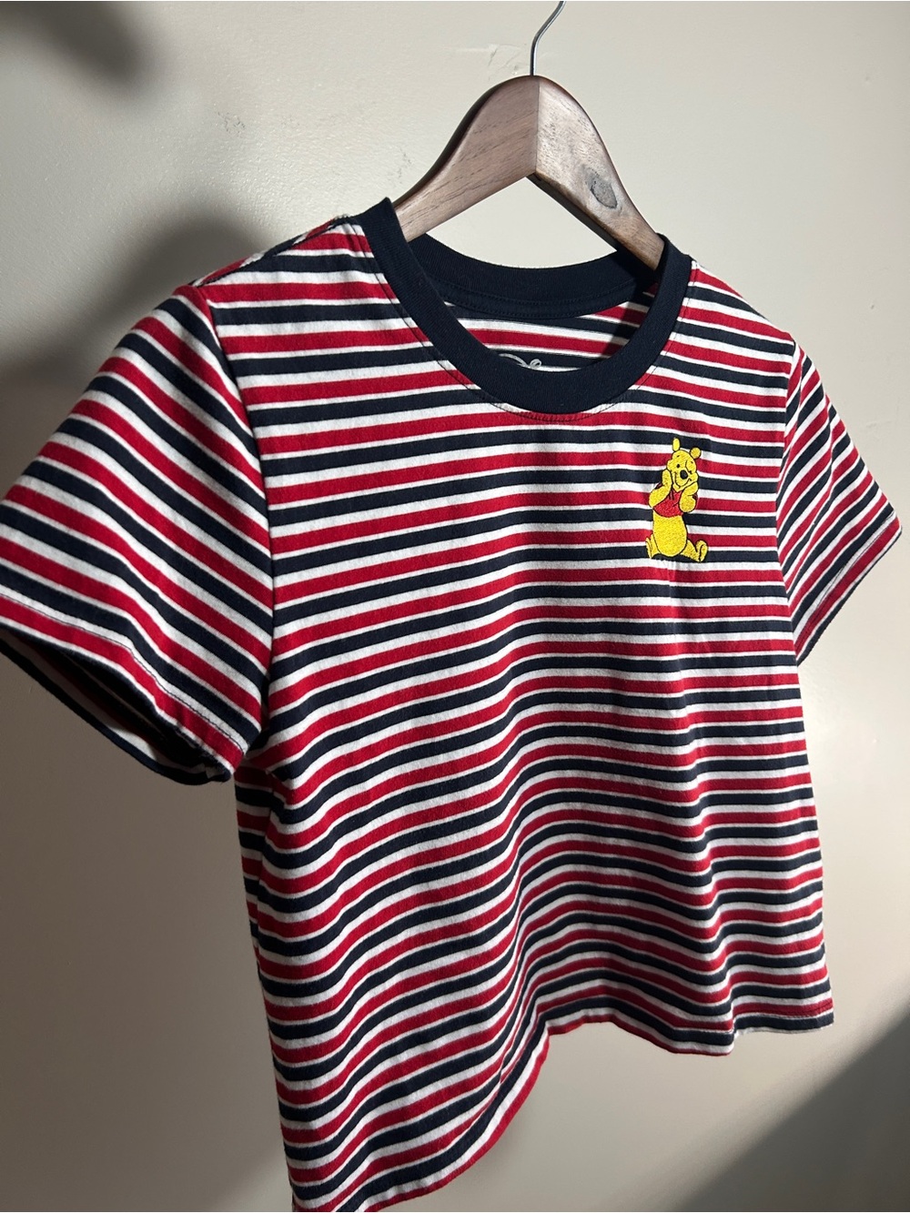 Disney Striped Crop Tee w/ Embroidered Winnie the Pooh - Picture 4 of 4
